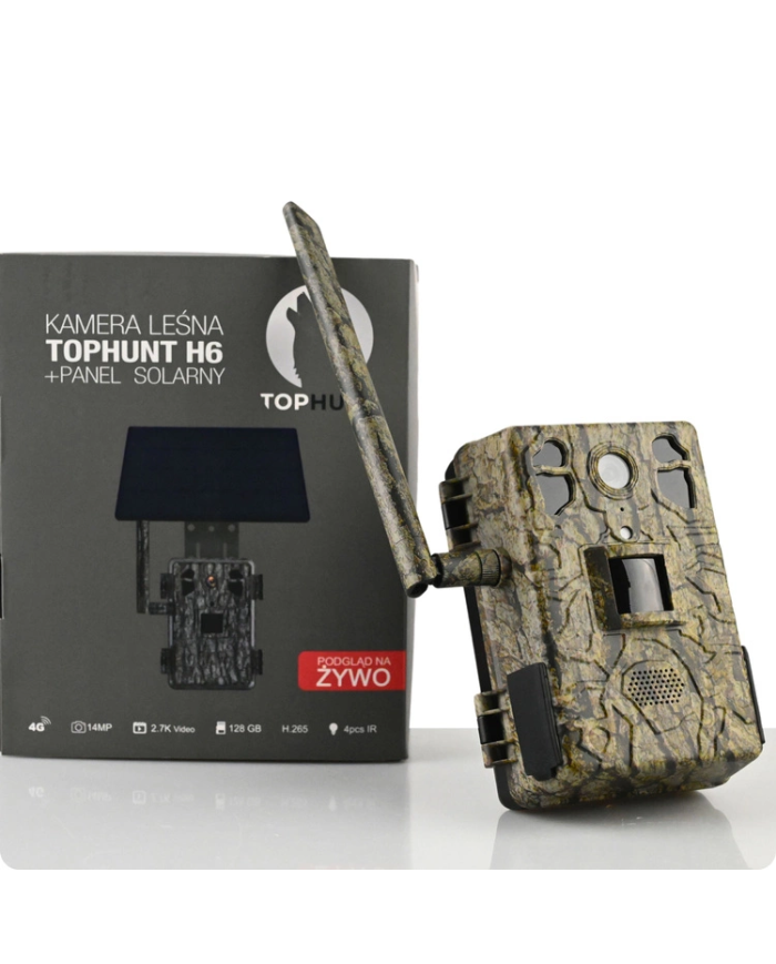 Zestaw Fotopułapka GSM Kamera Leśna TOPHUNT H6 Tree grain