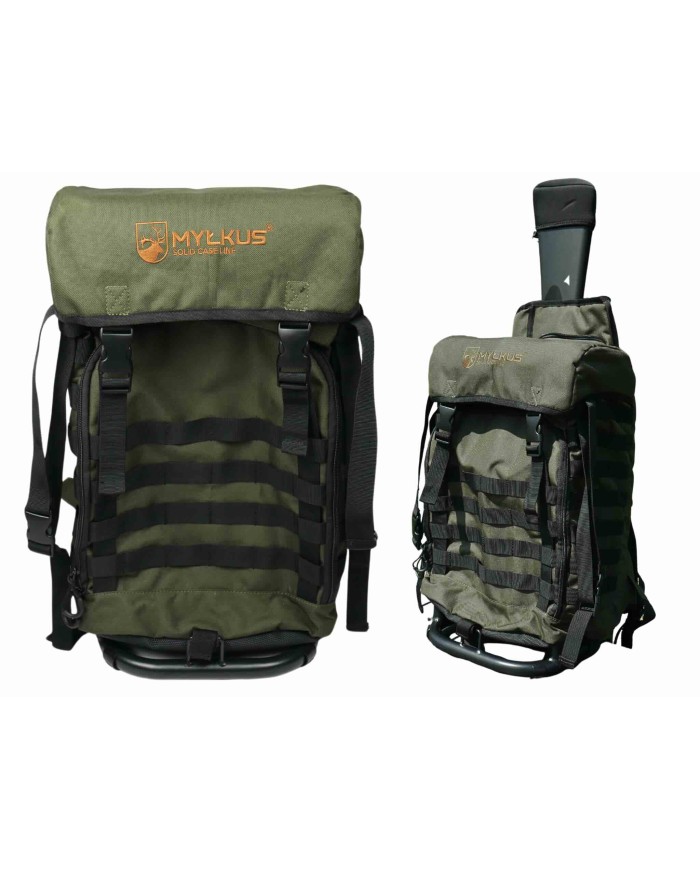 Plecak myśliwski z siedziskiem i kieszenią na broń