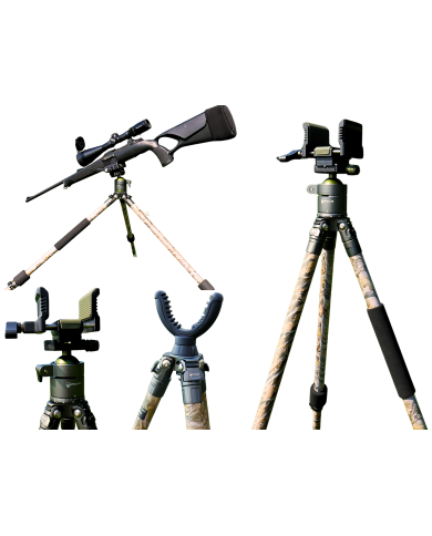 Pastorał myśliwski stabilny trójnóg strzelecki ze wspornikiem lekki