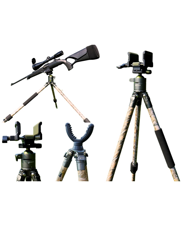 Pastorał myśliwski stabilny trójnóg strzelecki ze wspornikiem lekki