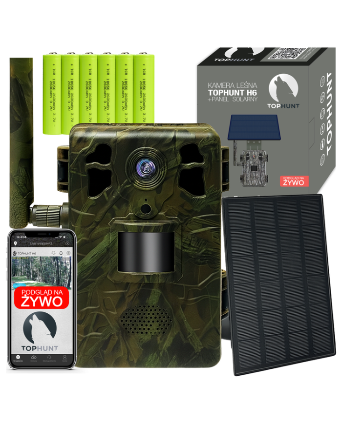 Zestaw Fotopułapka GSM Kamera Leśna TOPHUNT H6 Dark Green