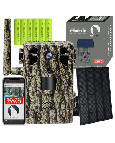 Zestaw Fotopułapka GSM Kamera Leśna TOPHUNT H6 Tree grain