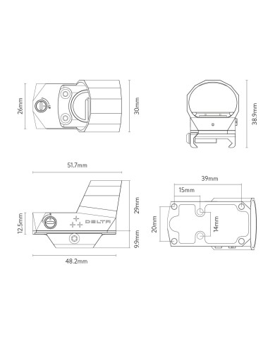 Celownik kolimatorowy Delta MiniDot III z montażem na strzelbę