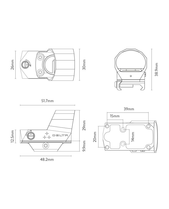 Celownik kolimatorowy Delta MiniDot III z montażem na strzelbę